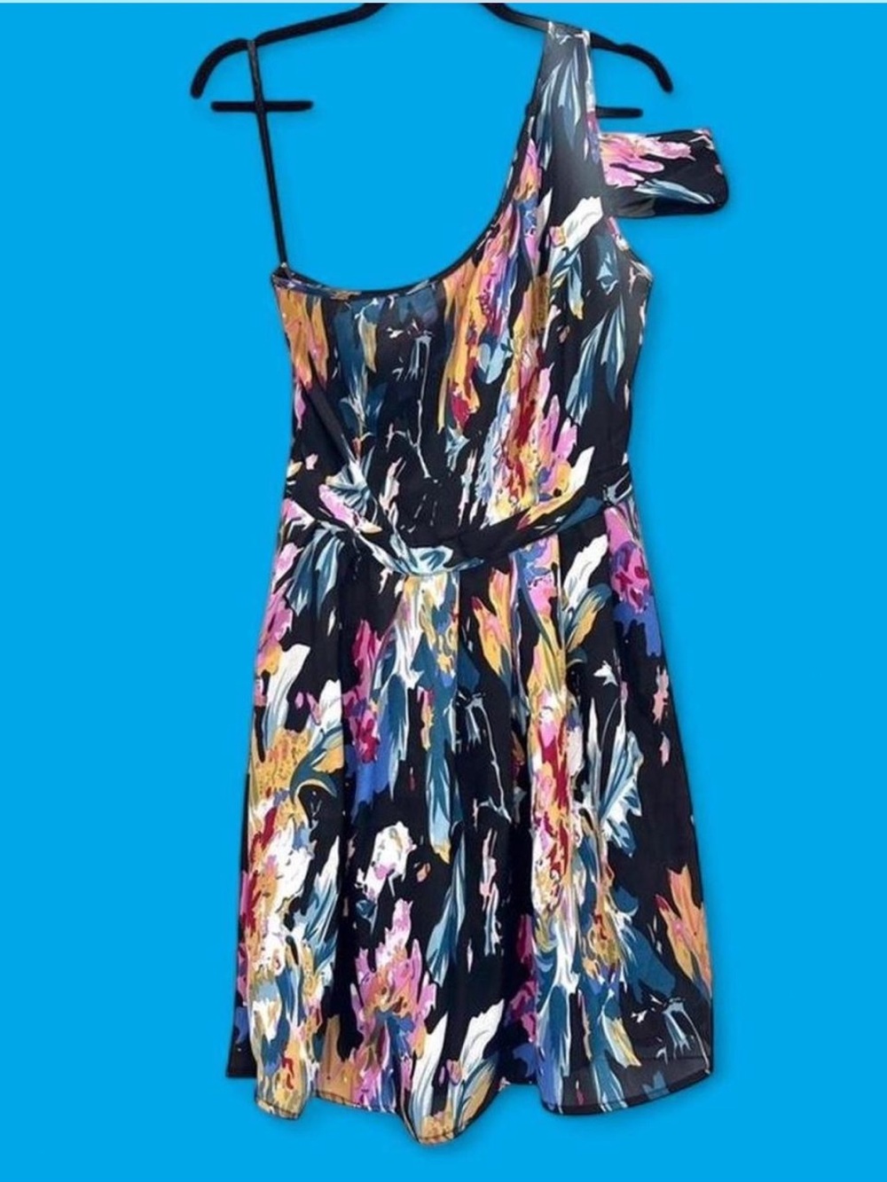 Reformed Vibrant One-Shoulder Floral Mini Dress Y2K